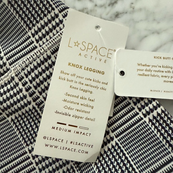 L*SPACE Knox Leggings Black and White Plaid - Picture 3 of 9